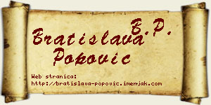 Bratislava Popović vizit kartica